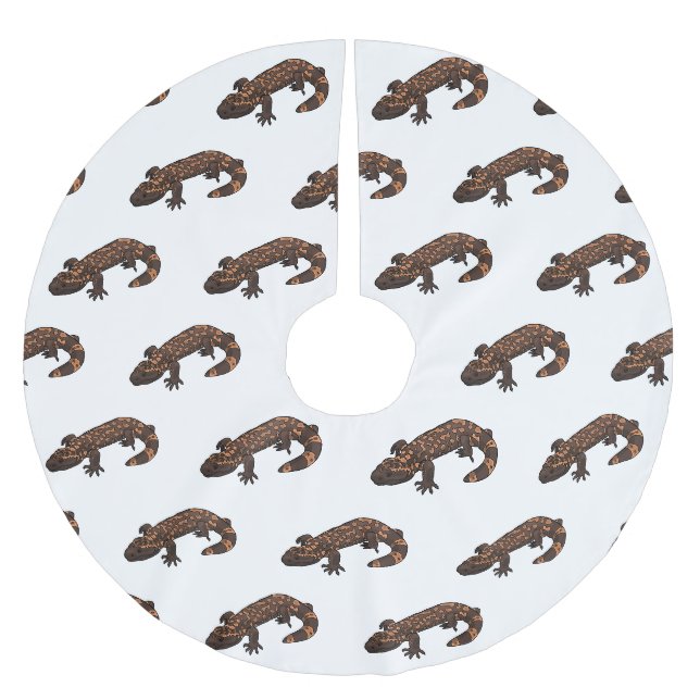 Gila Monster Cartoon Illustration Polyester Weihnachtsbaumdecke (Vorderseite)