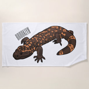 Gila Monster Cartoon Illustration Strandtuch