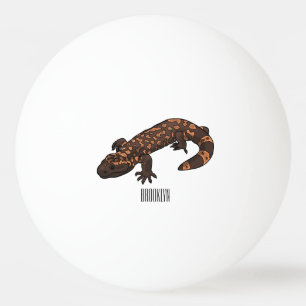 Gila Monster Cartoon Illustration Tischtennisball