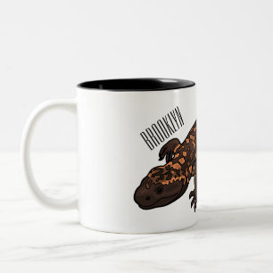 Gila Monster Cartoon Illustration Zweifarbige Tasse