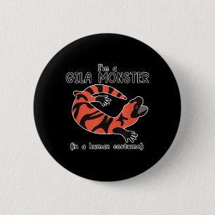 Gila-Monster-Kostüm Lustige Halloween-Grafik Button