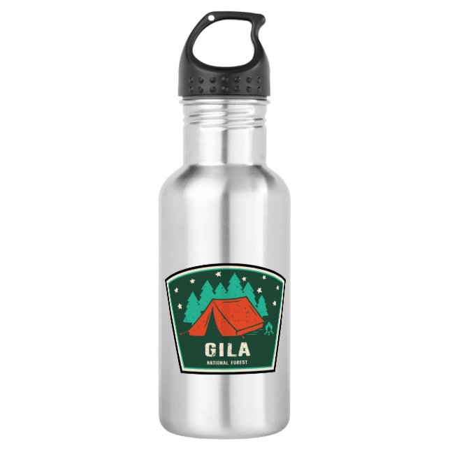 Gila National Forest Camping Edelstahlflasche (Vorderseite)