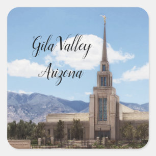 Gila Valley Arizona Temple Quadratischer Aufkleber