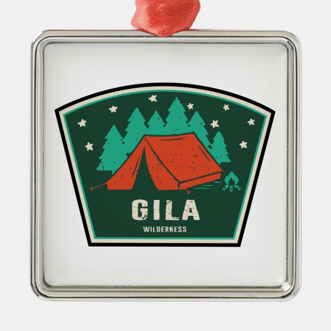 Gila Wilderness New Mexico Camping Ornament Aus Metall (Vorne)