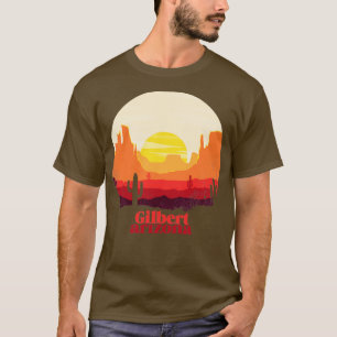 Gilbert Arizona Desert Illustration Vintag Souven T-Shirt