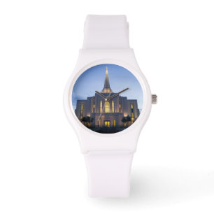 Gilbert Arizona LDS Tempel-weiße Silikon-Uhr Armbanduhr