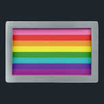 Gilbert Baker Gay Pride Flag Regenbogenstreifen Rechteckige Gürtelschnalle<br><div class="desc">Stolze Streifen inklusive Original-Rosa,  das Bäcker inklusive; Sie können die Waage,  Platzierung und Rotation des Streifen anpassen</div>
