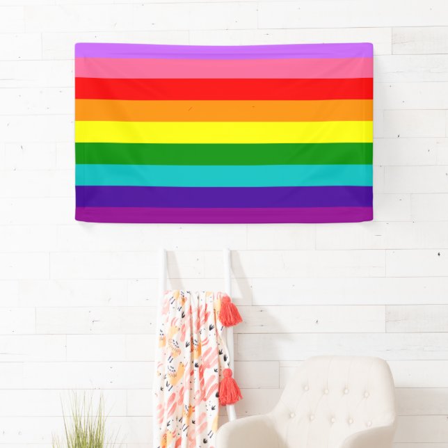 Gilbert Baker’s 9-Stripe Rainbow Flag  Banner (Insitu)