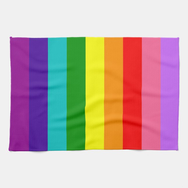 Gilbert Baker’s 9-Stripe Rainbow Flag Geschirrtuch (Horizontal)