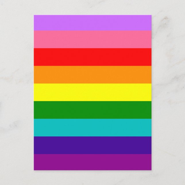 Gilbert Baker’s 9-Stripe Rainbow Flag Postkarte (Vorderseite)