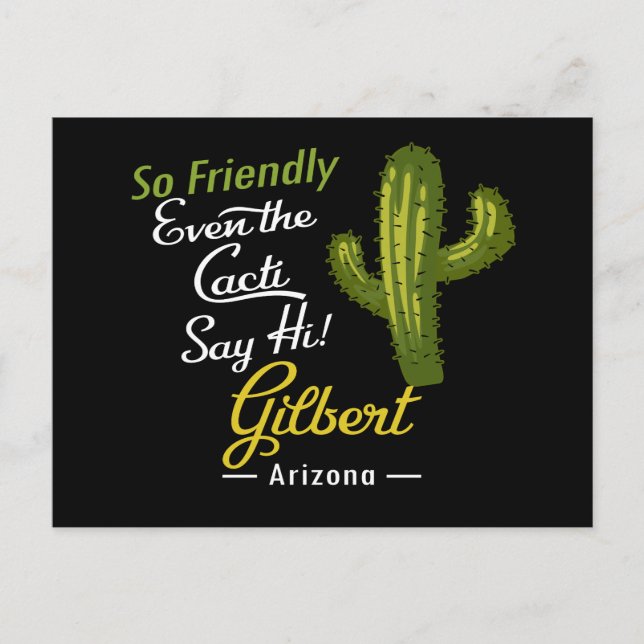 Gilbert Cactus Funny Retro Postkarte (Vorderseite)