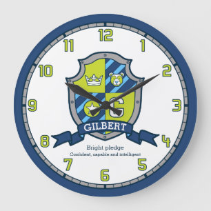 Gilbert Jungs Name bedeutet "G grün blauer Bär" Große Wanduhr