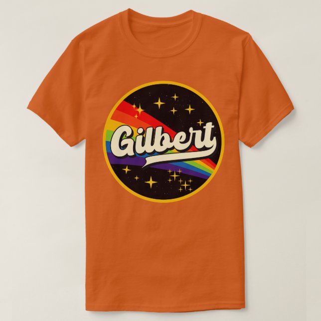 Gilbert Rainbow in Space Vintag Style T-Shirt (Design vorne)