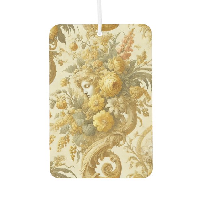 Gilde Gold - Barockblumenkissen Autolufterfrischer (Vorderseite)