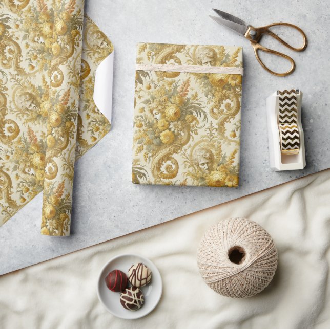 Gilde Gold - Barocke Blumenbanane Geschenkpapier (Kunsthandwerk)