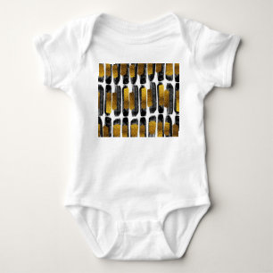 Gilded Artistry: Black & Gold Abstrakt Baby Strampler