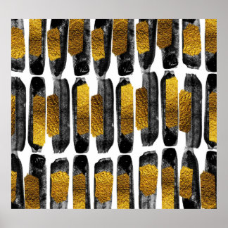 Gilded Artistry: Black & Gold Abstrakt Poster