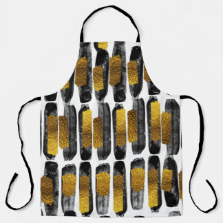 Gilded Artistry: Black & Gold Abstrakt Schürze