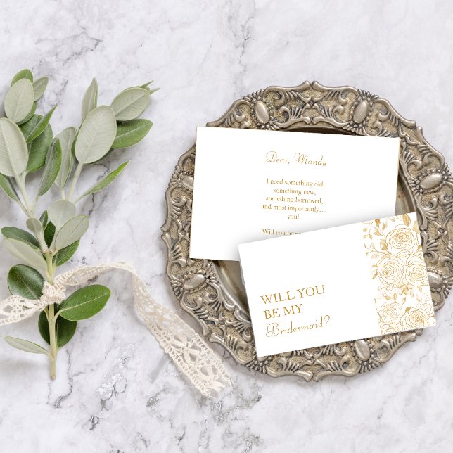 GILDED Blogs werden Sie meine Bridesmaid Card sein Einladung (Von Creator hochgeladen)