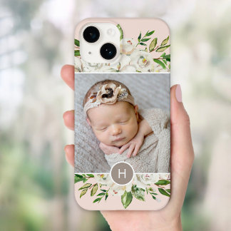 Gilded Blooms Blush | MIT MONOGRAMM FOTO Case-Mate iPhone 14 Hülle