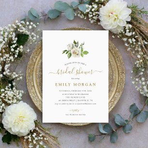 Gilded Blooms Bridal Dusche Einladung