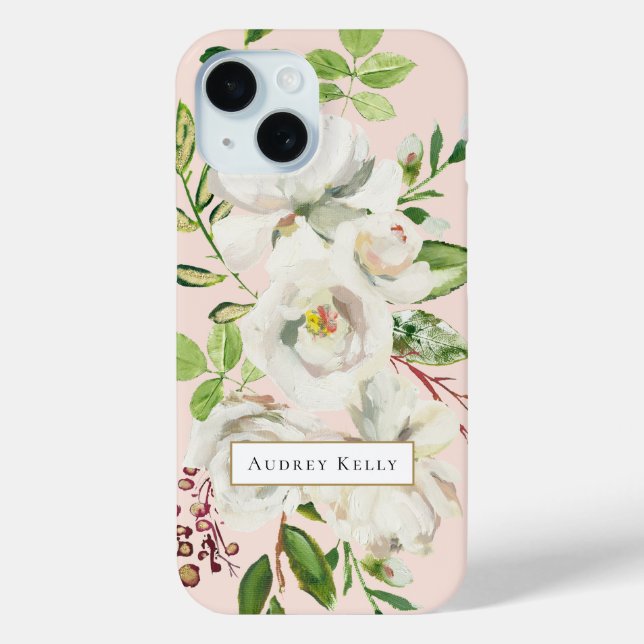 Gilded Blooms Custom Monogram | Blüte Case-Mate iPhone Hülle (Rückseite)