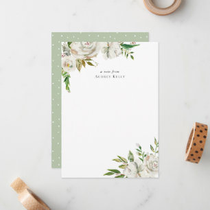 Gilded Blooms Monogram Stationery Note Card Mitteilungskarte