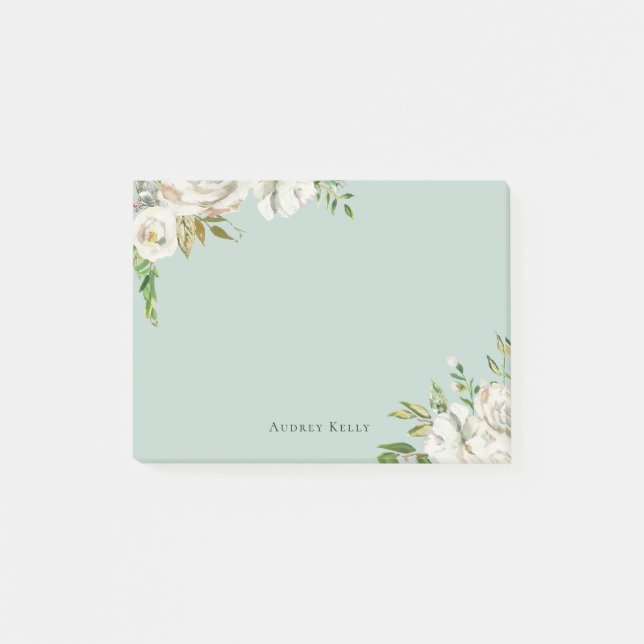 Gilded Blooms Personalisiert Mit Monogramm Post-it Klebezettel (Vorderseite)