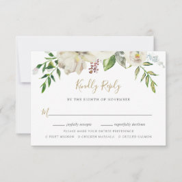 Gilded Blooms Wedding RSVP Card mit Wahlmöglichkei Karte