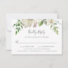 Gilded Blooms Wedding RSVP Card mit Wahlmöglichkei Karte