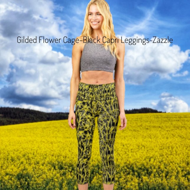 Gilded Blume Cage Black Capri Leggings (Von Creator hochgeladen)
