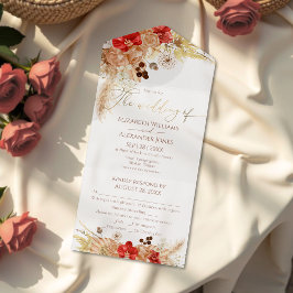 Gilded Boho Blues Hochzeit alles in einer Einladun All In One Einladung