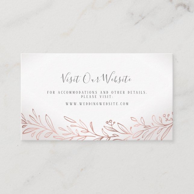Gilded Botanical Wedding Website Beilage Karte (Vorderseite)