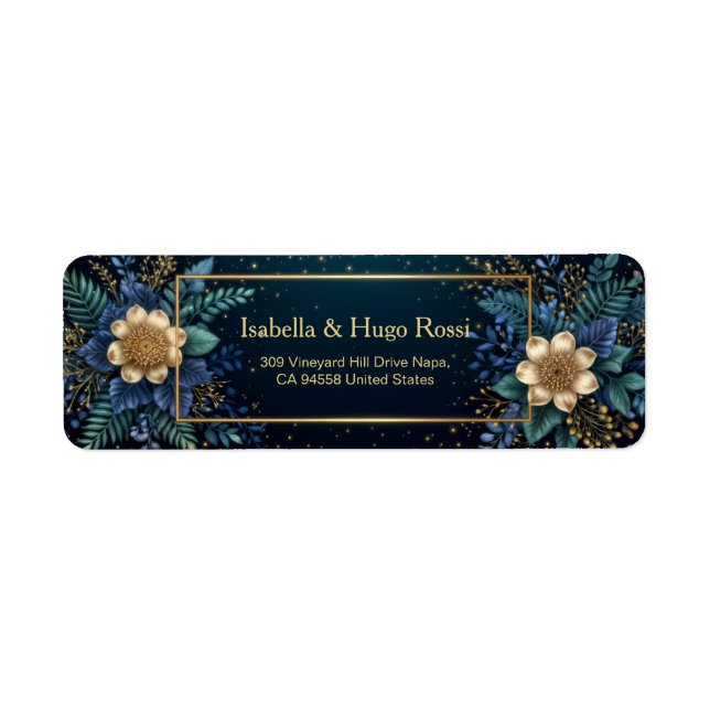Gilded Bronze Botanical Midnight Address (Vorne)