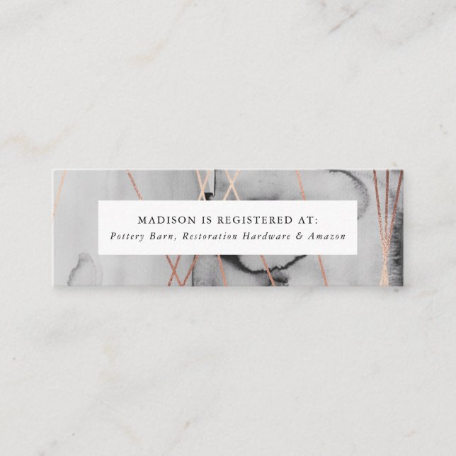 Gilded Charm | Bridal Registry Insert Cards Mini Visitenkarte (Vorderseite)
