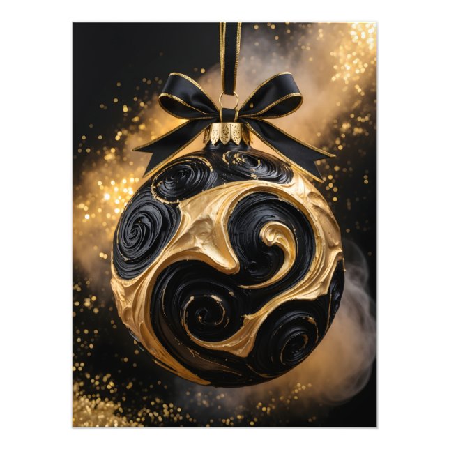 Gilded Charms – Golden Holiday Ornament Poster (Vorne)