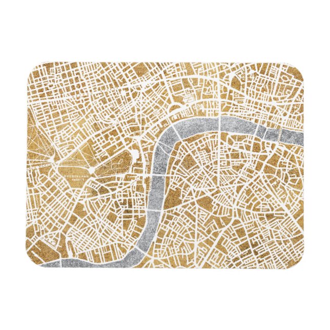 Gilded City Map London Magnet (Horizontal)