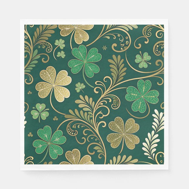 Gilded Clover Flourish Serviette (Vorderseite)
