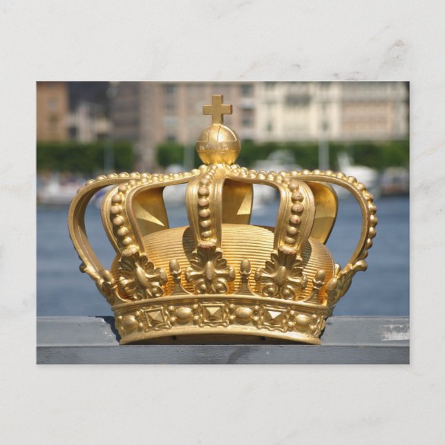 Gilded Crown, Skeppsholm Bridge, Stockholm Schwede Postkarte (Vorderseite)