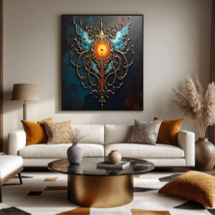 Gilded Dragon Heart Poster