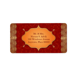 Gilded Edge Indian Frame Address Adressaufkleber