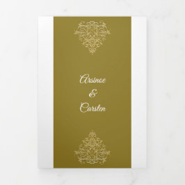 Gilded Elegance Wedding Dreifach Gefaltete Einladung