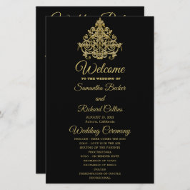 Gilded Elegance Wedding Program