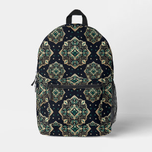 Gilded Emerald Mandala Bedruckter Rucksack