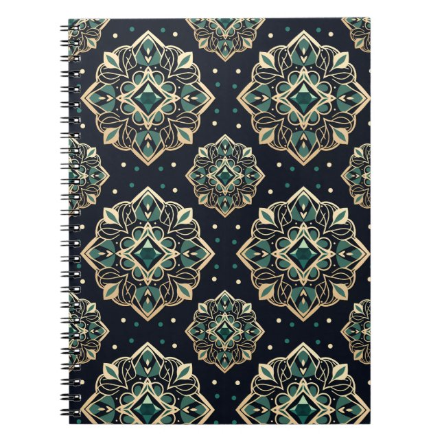 Gilded Emerald Mandala Notizblock (Vorderseite)