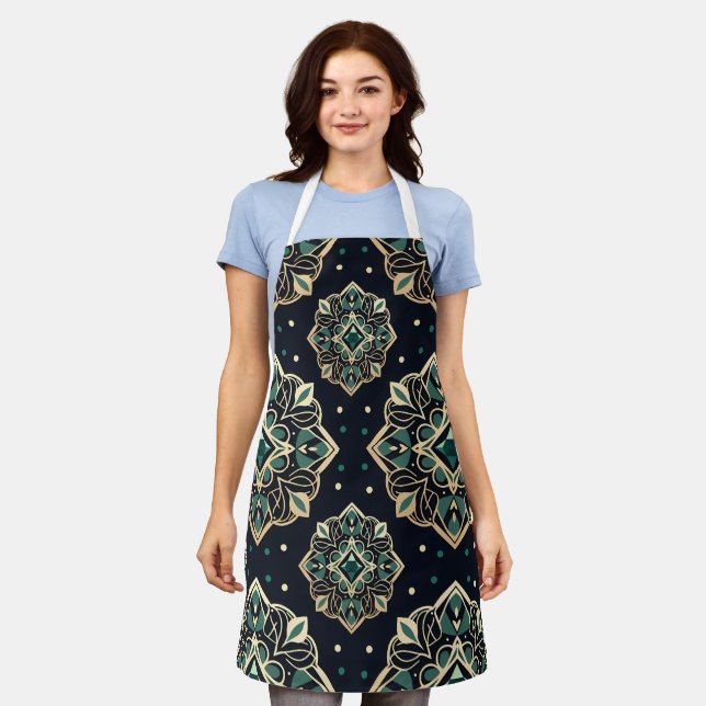 Gilded Emerald Mandala Schürze (Getragen)