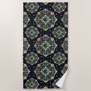 Gilded Emerald Mandala Strandtuch