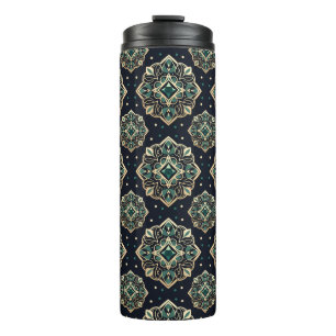 Gilded Emerald Mandala Thermosbecher