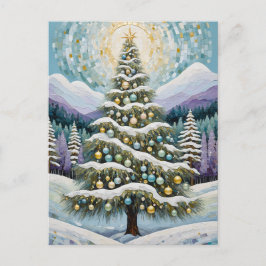 Gilded Evergreen Feiertagspostkarte