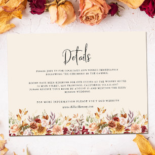Gilded Fall Terracotta Floral Begleitkarte